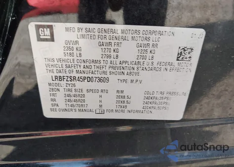 2023 Buick Envision Avenir Awd z USA, uszkodzony, nr VIN LRBFZSR45PD073609